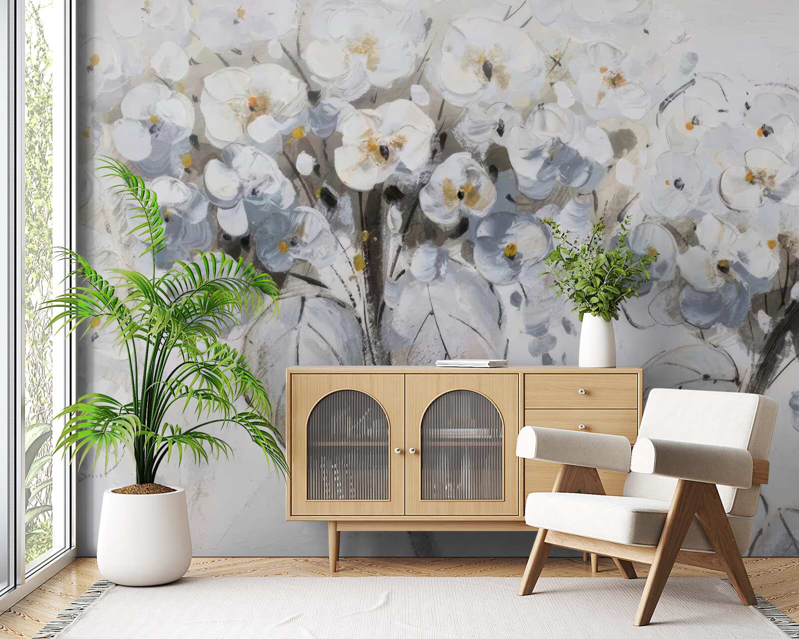 Fotobehang presenteerde heldere bloemen