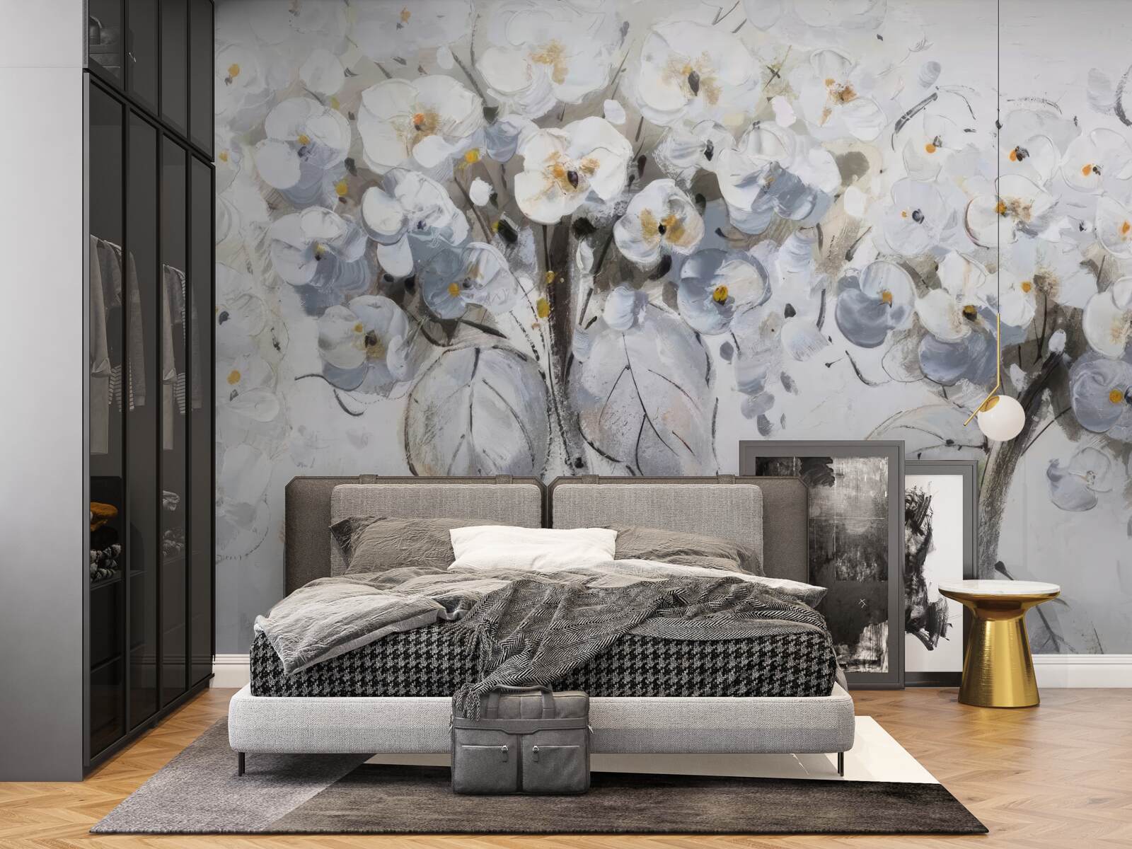 Fotobehang presenteerde heldere bloemen