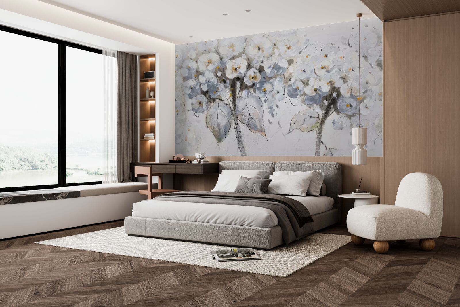 Fotobehang presenteerde heldere bloemen