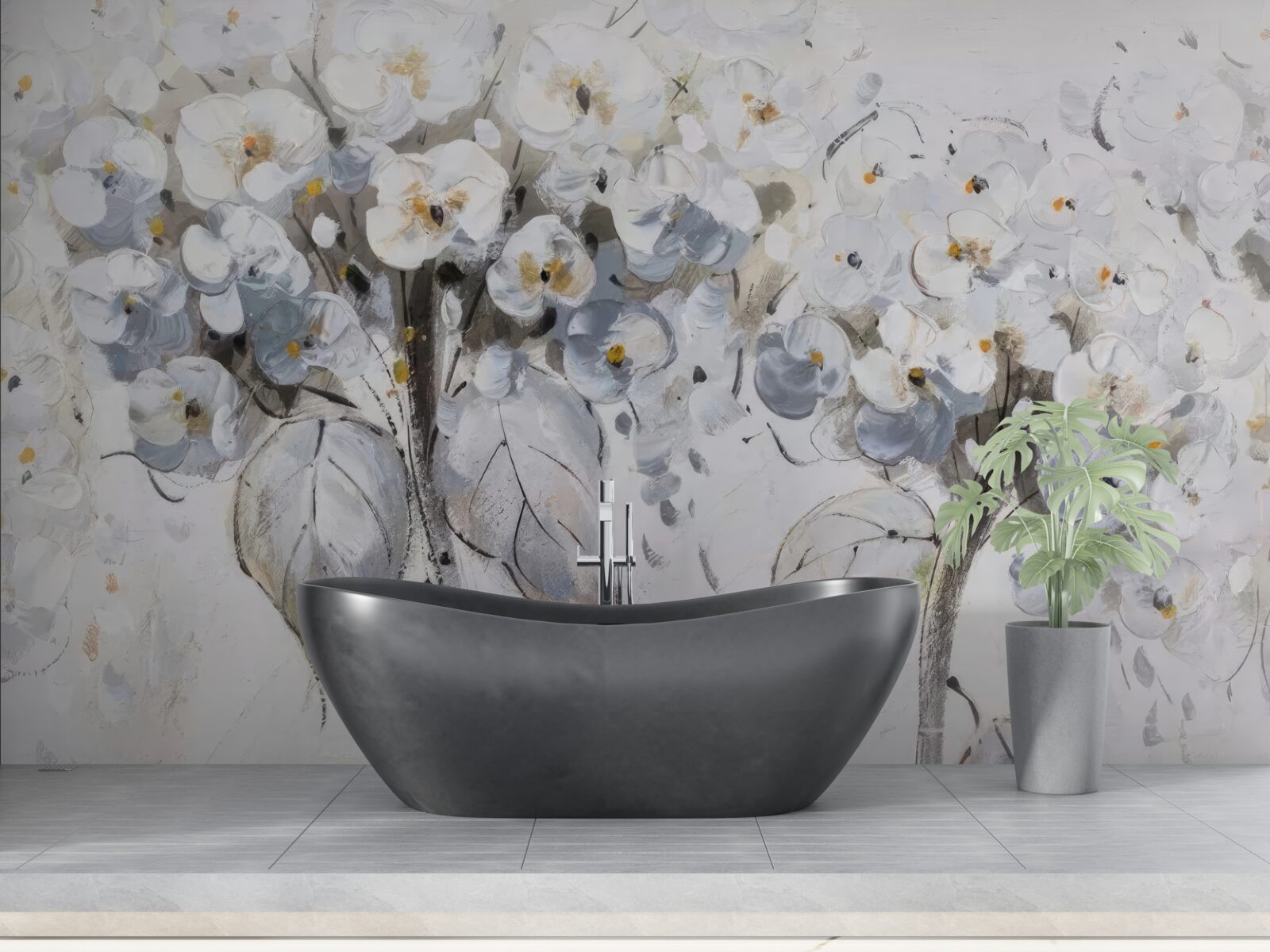 Fotobehang presenteerde heldere bloemen