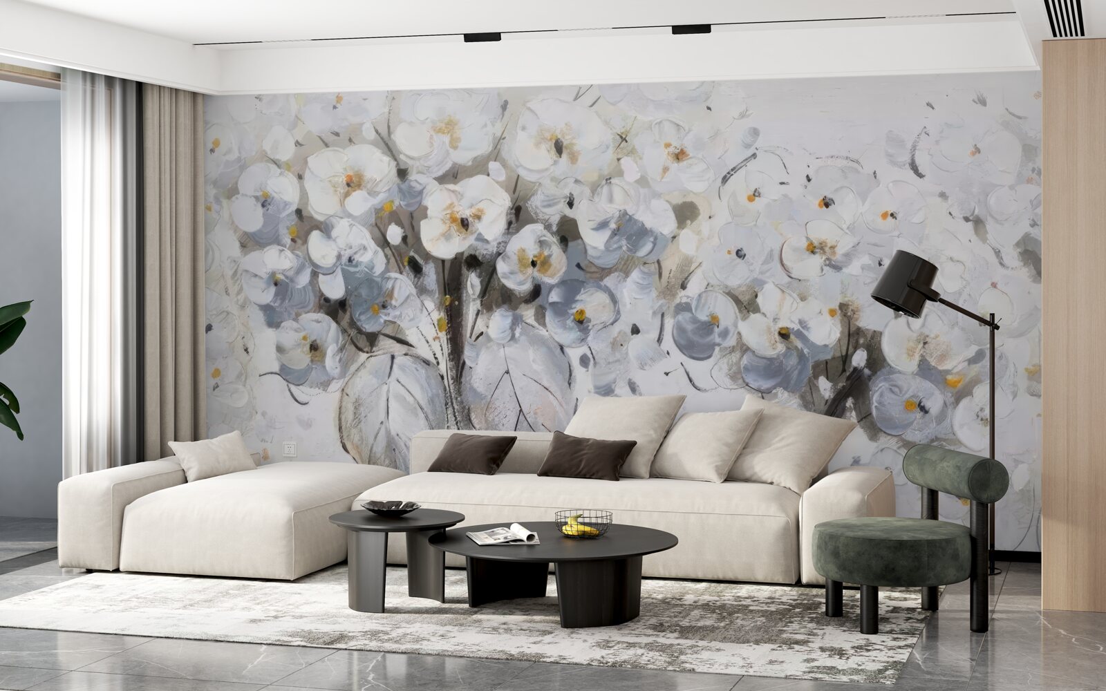 Fotobehang presenteerde heldere bloemen