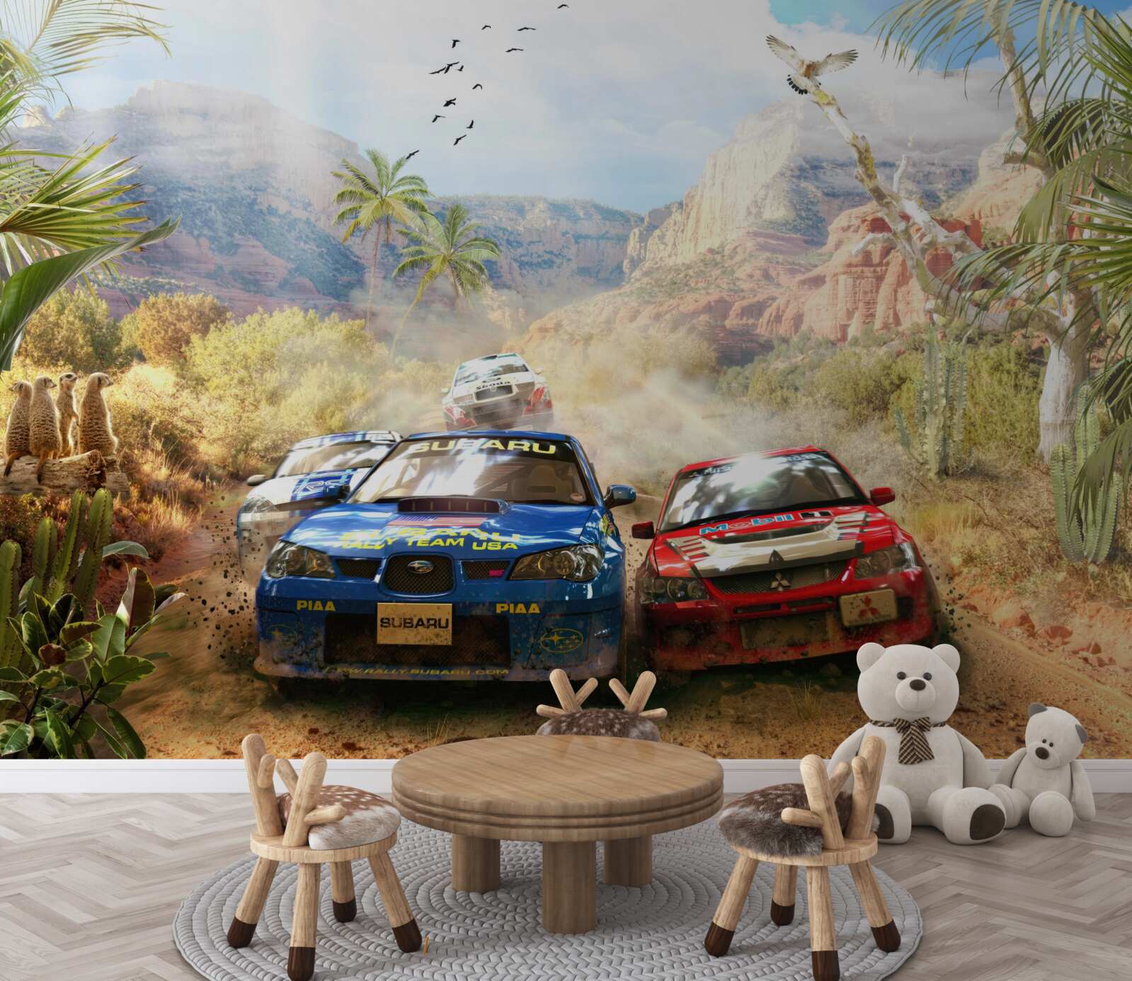 Fotobehang woestijnracen