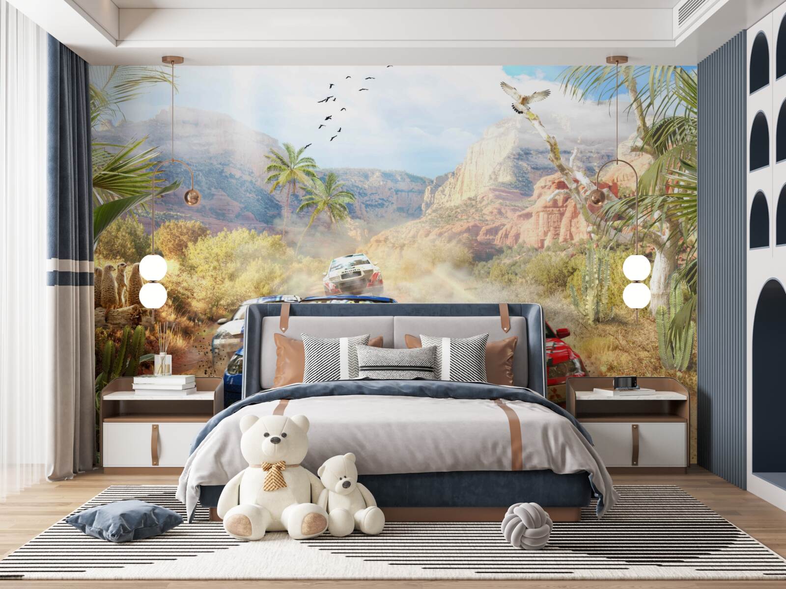 Fotobehang woestijnracen