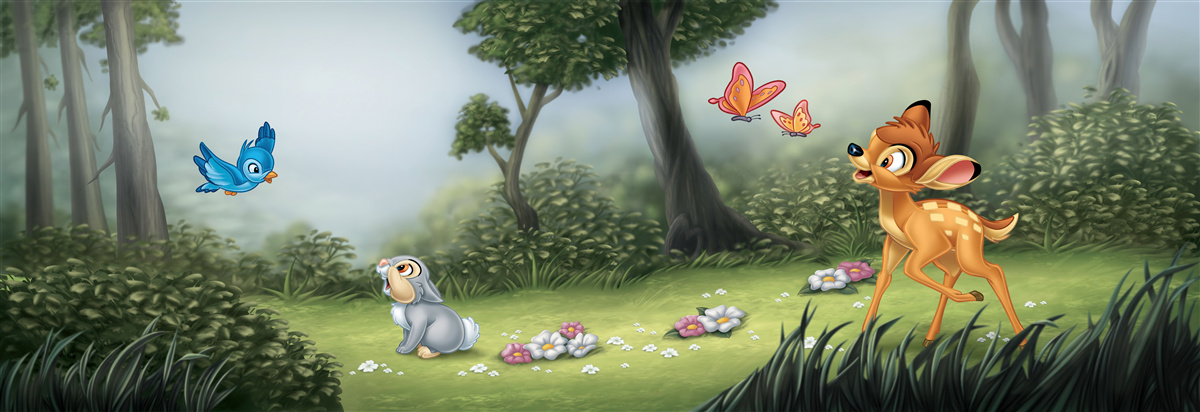 Fotobehang de plot is geïnspireerd op de tekenfilm "bambi".