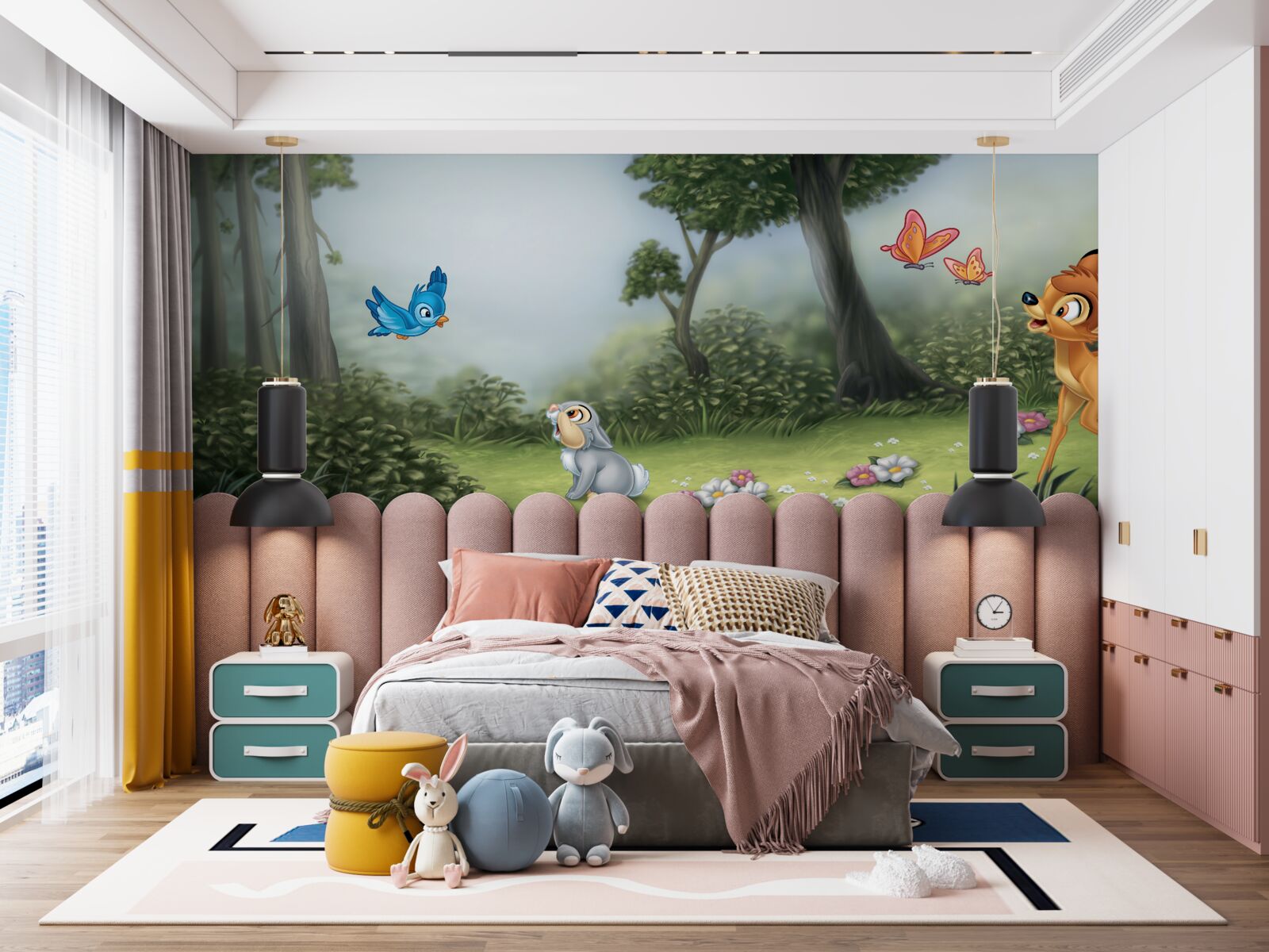 Fotobehang de plot is geïnspireerd op de tekenfilm "bambi".