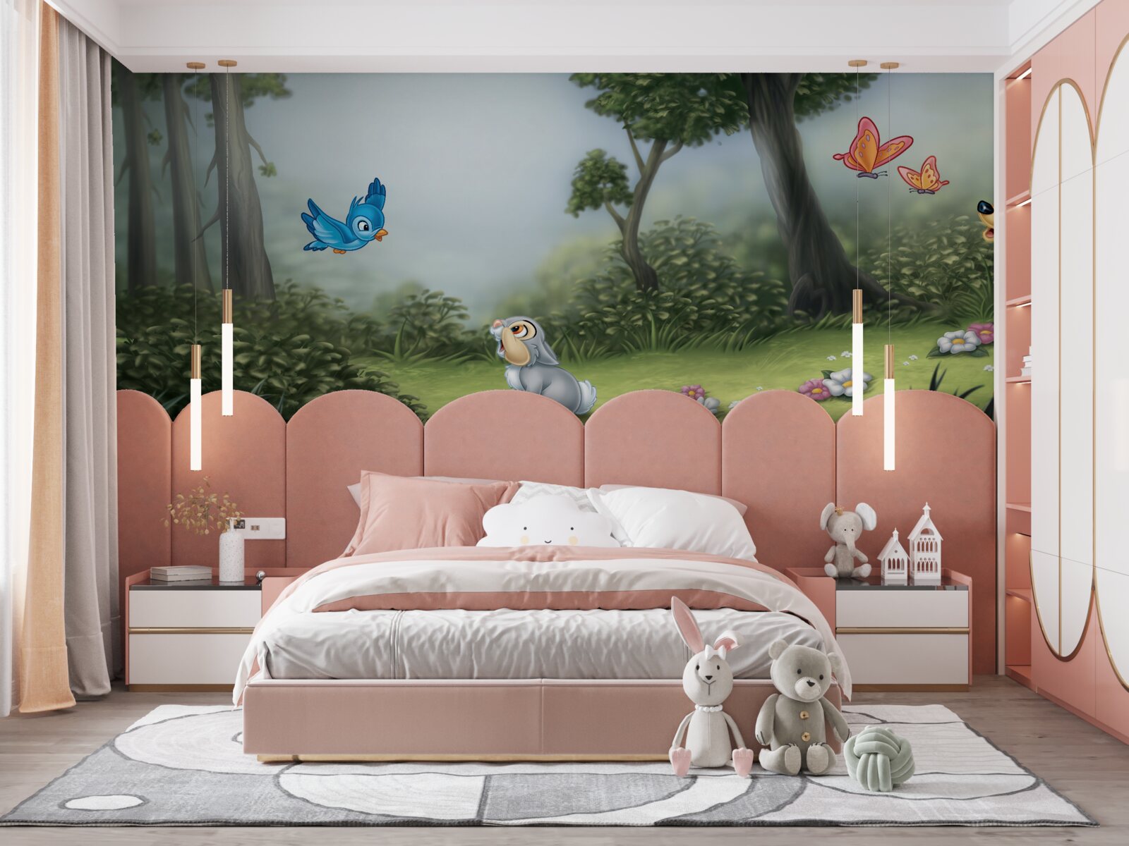 Fotobehang de plot is geïnspireerd op de tekenfilm "bambi".