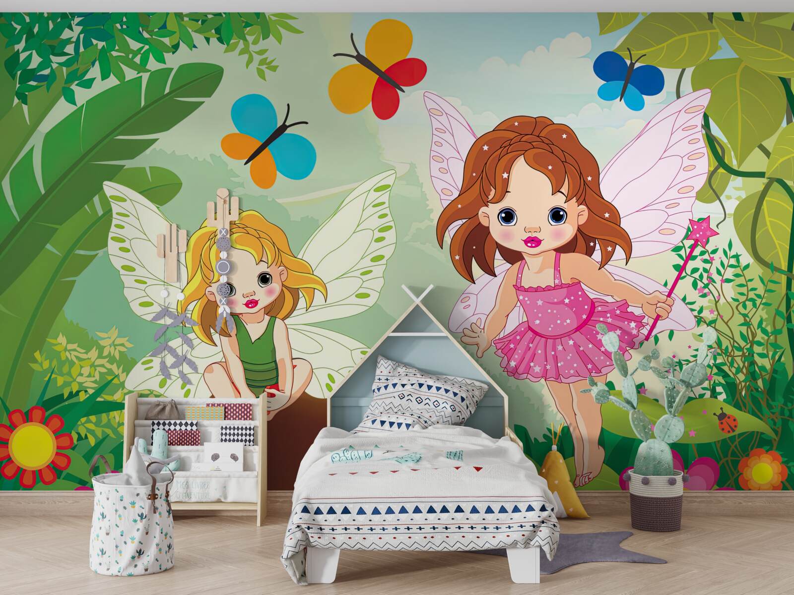 Fotobehang feeënmeisjes in het bos