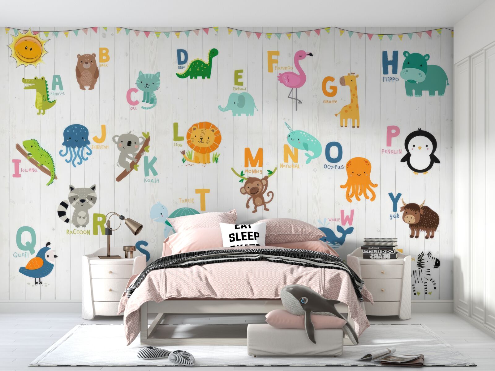 Fotobehang alfabet met afbeeldingen van dieren