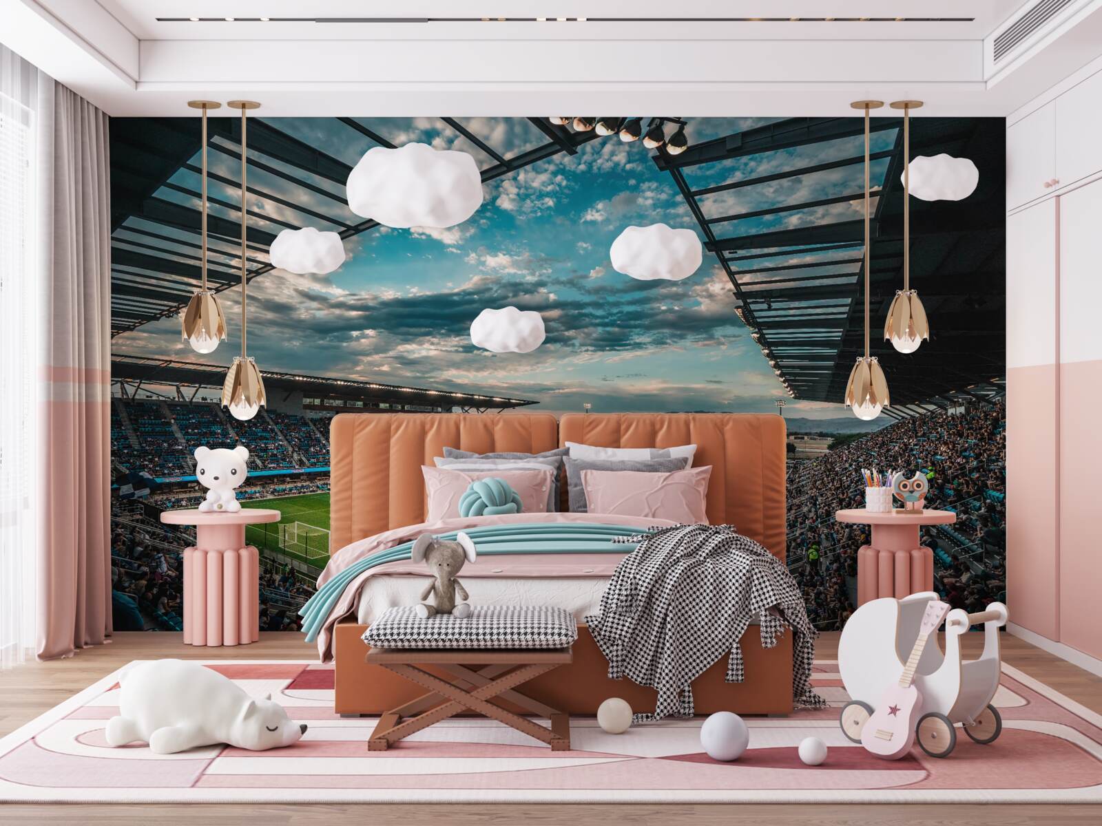 Fotobehang wedstrijd in de voetbalarena