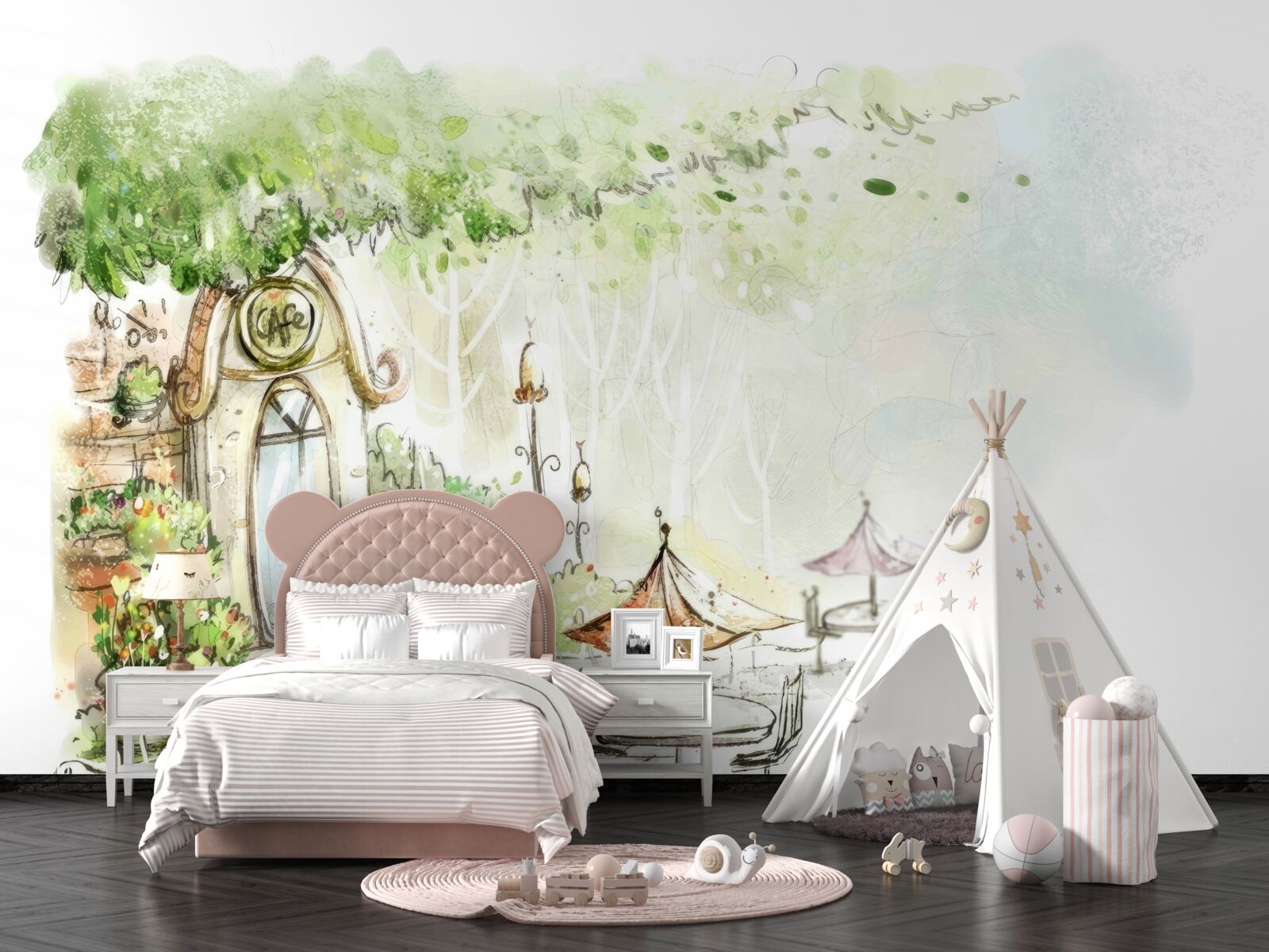 Fotobehang Binnenplaats zichtbaar op foto