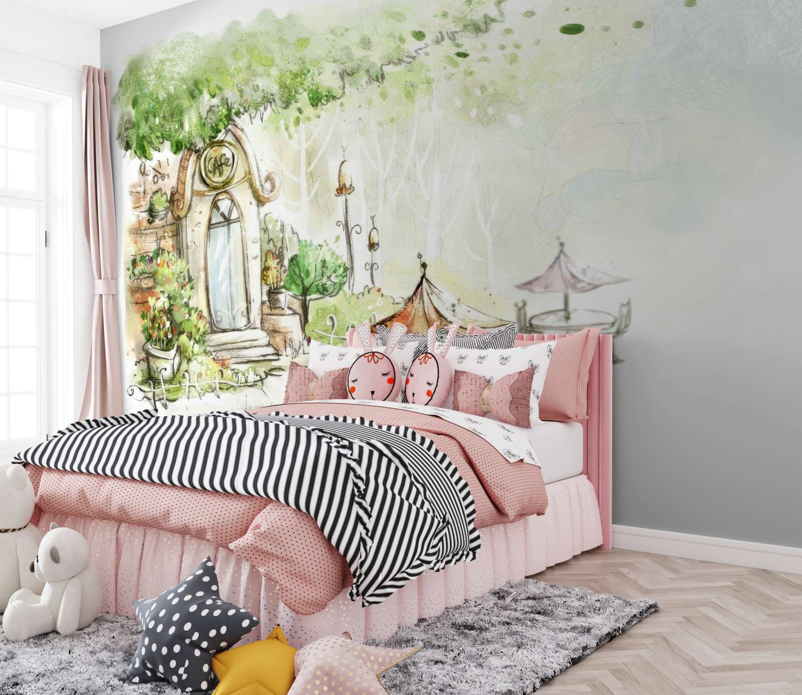 Fotobehang Binnenplaats zichtbaar op foto