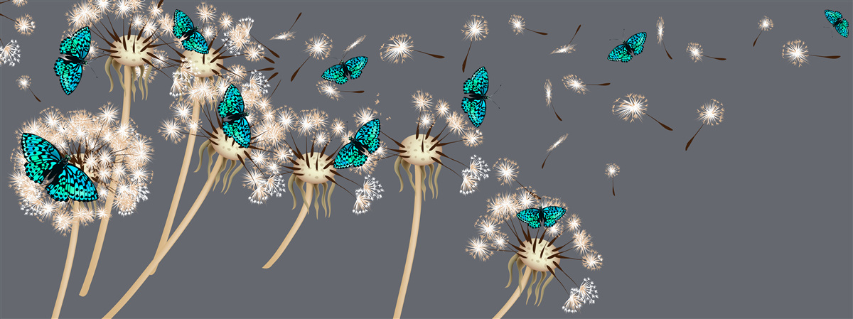 Fotobehang reeën en vlinders