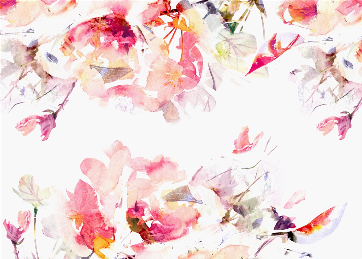 Fotobehang schilderij van roze bloemen