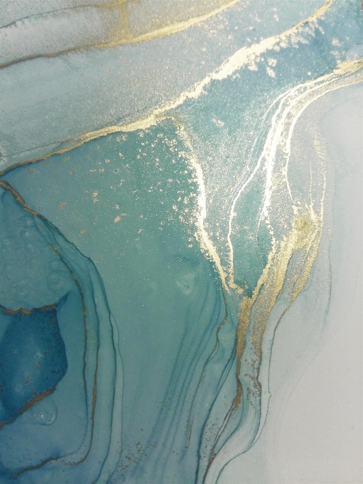 Fotobehang goud met turkoois