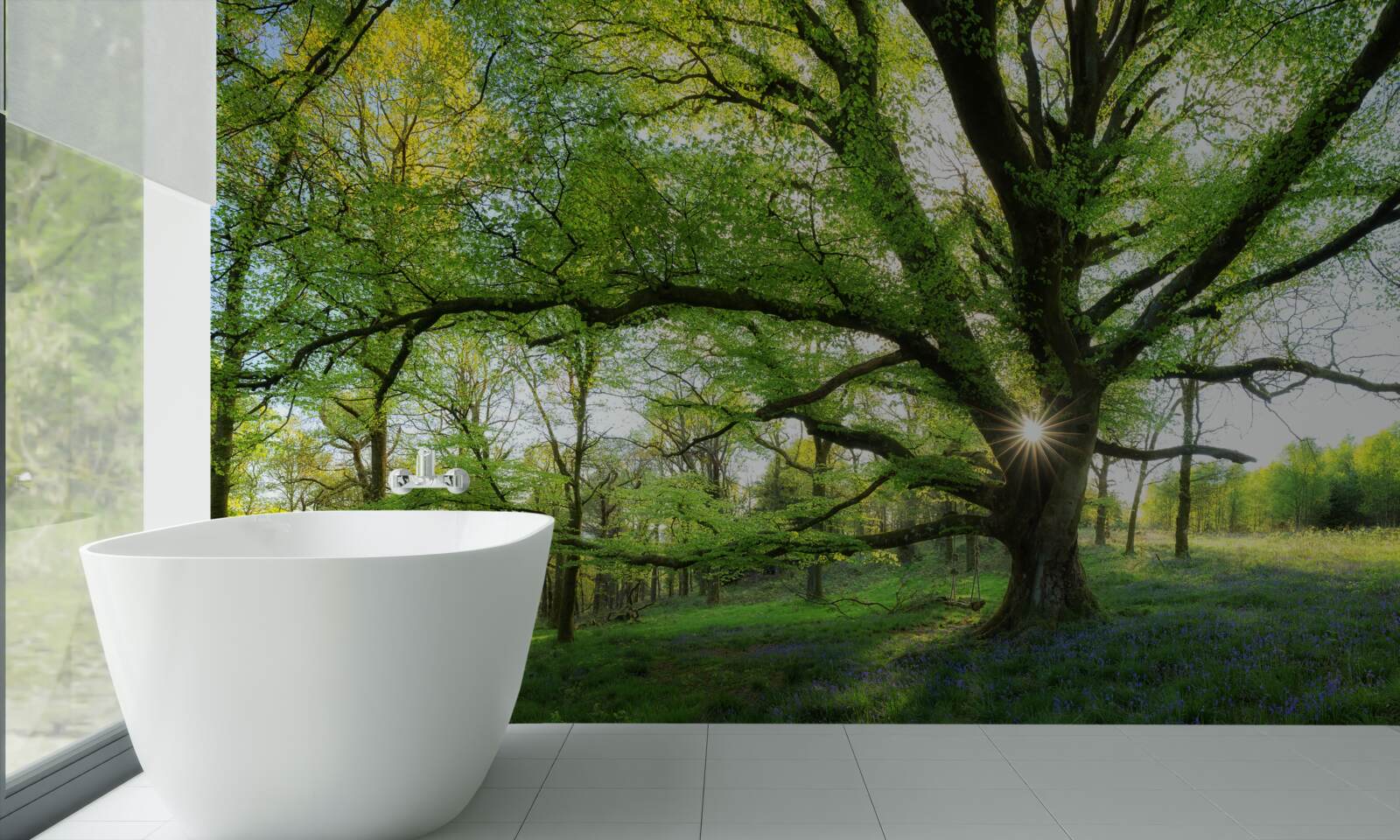 Fotobehang mooi groen bos