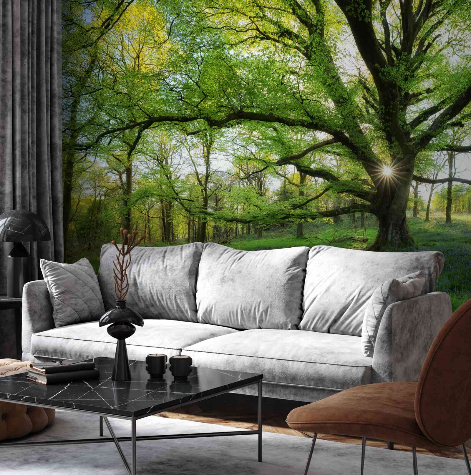 Fotobehang mooi groen bos