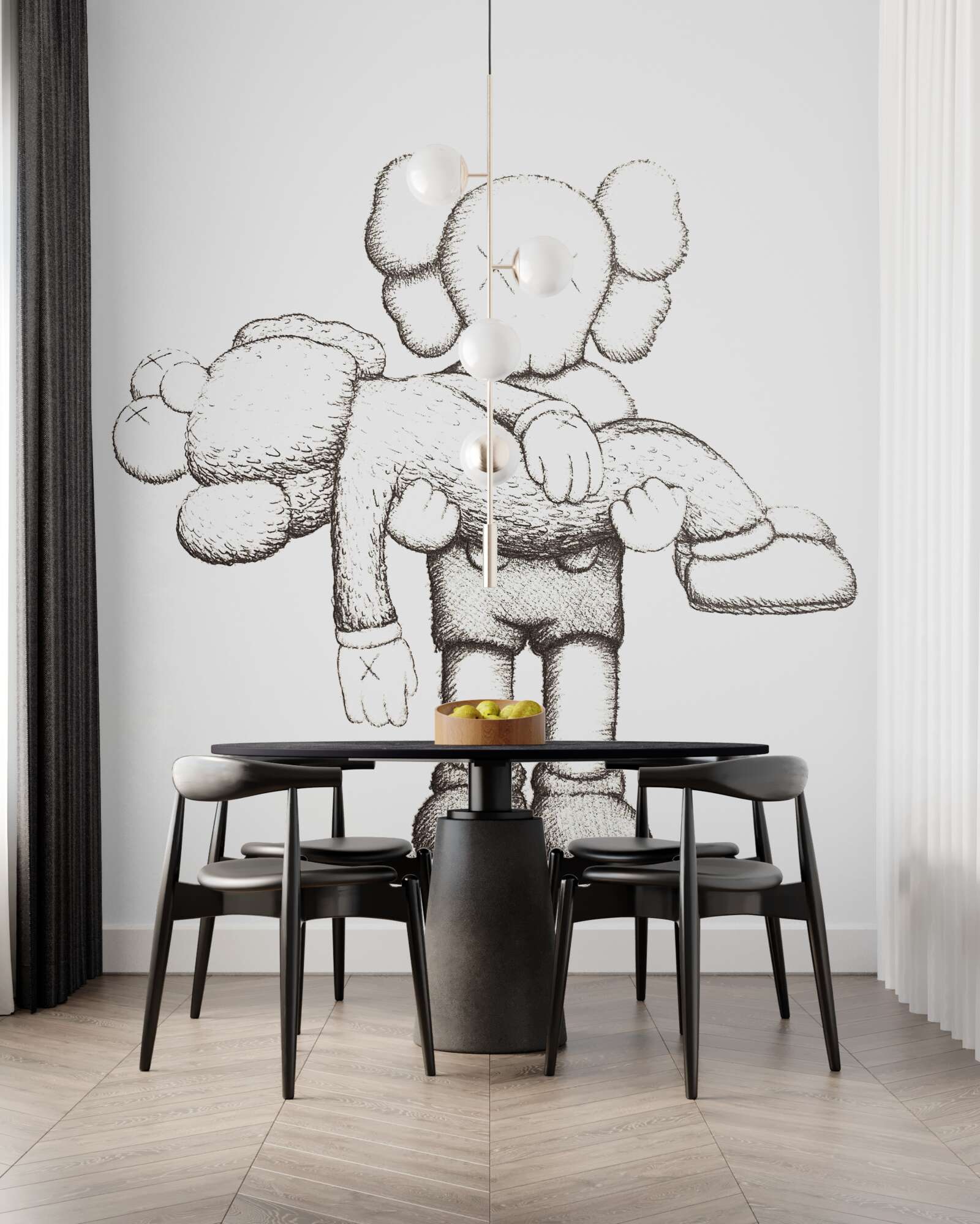 Fotobehang de ene held houdt de andere in zijn armen