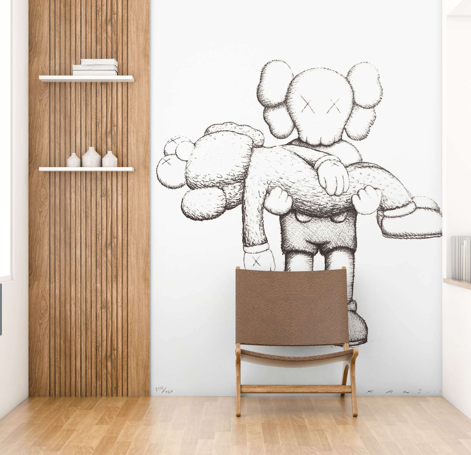 Fotobehang de ene held houdt de andere in zijn armen