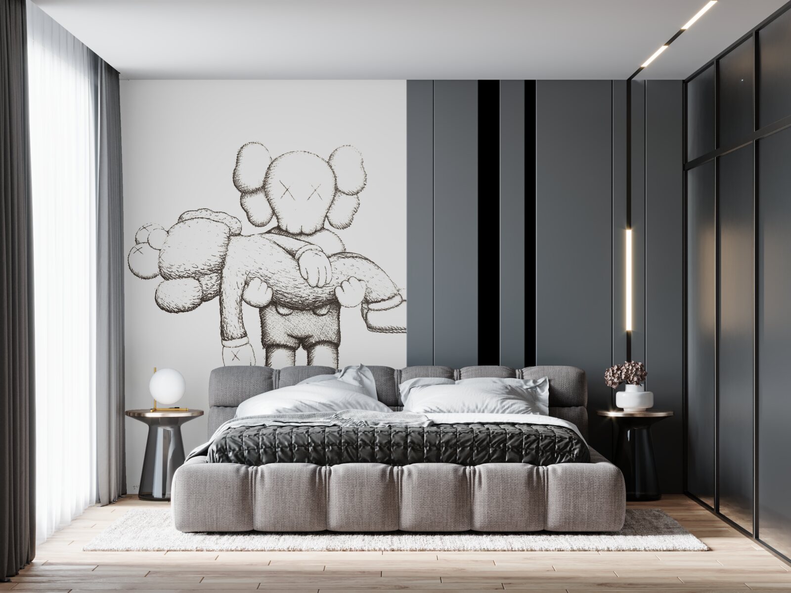 Fotobehang de ene held houdt de andere in zijn armen