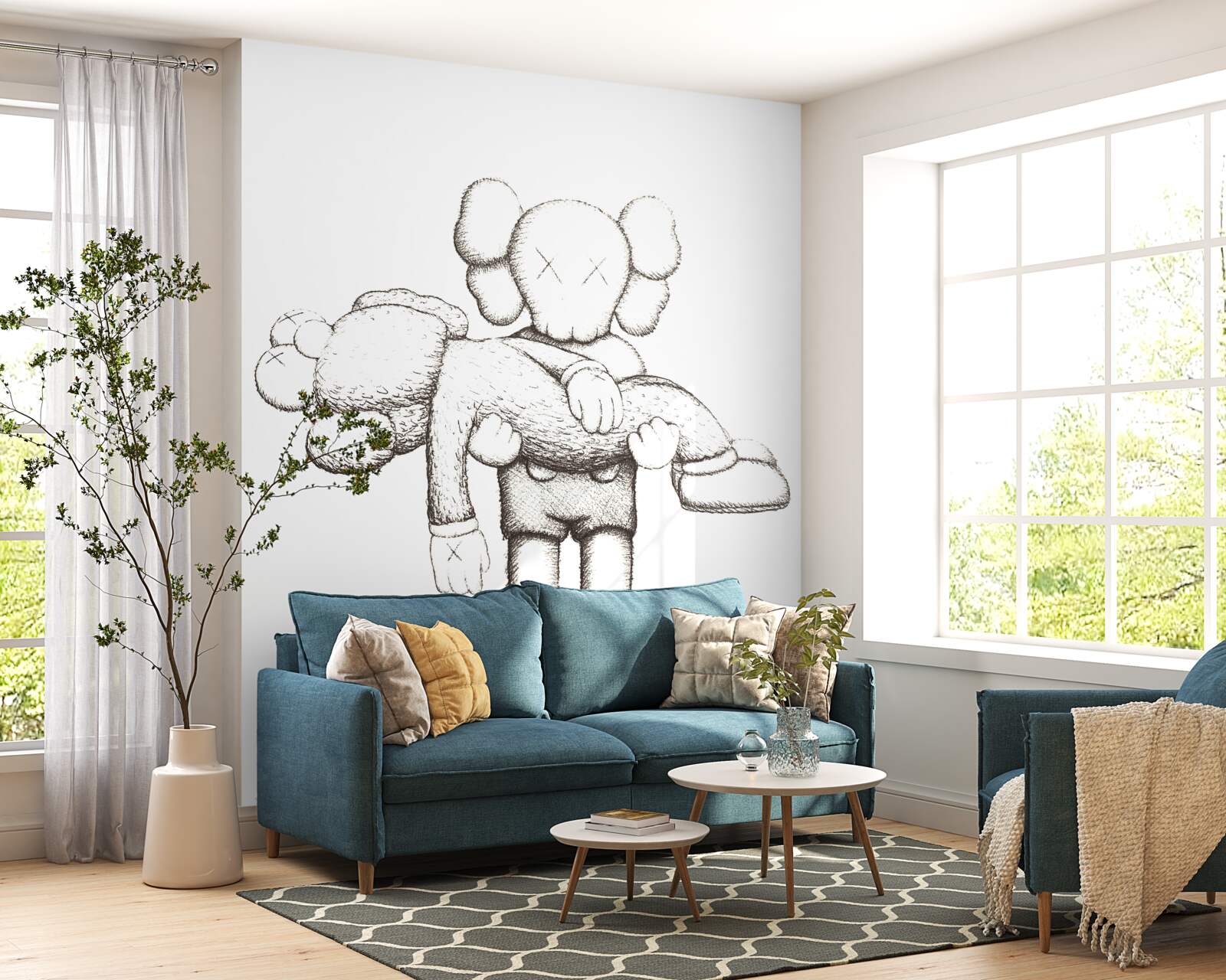 Fotobehang de ene held houdt de andere in zijn armen