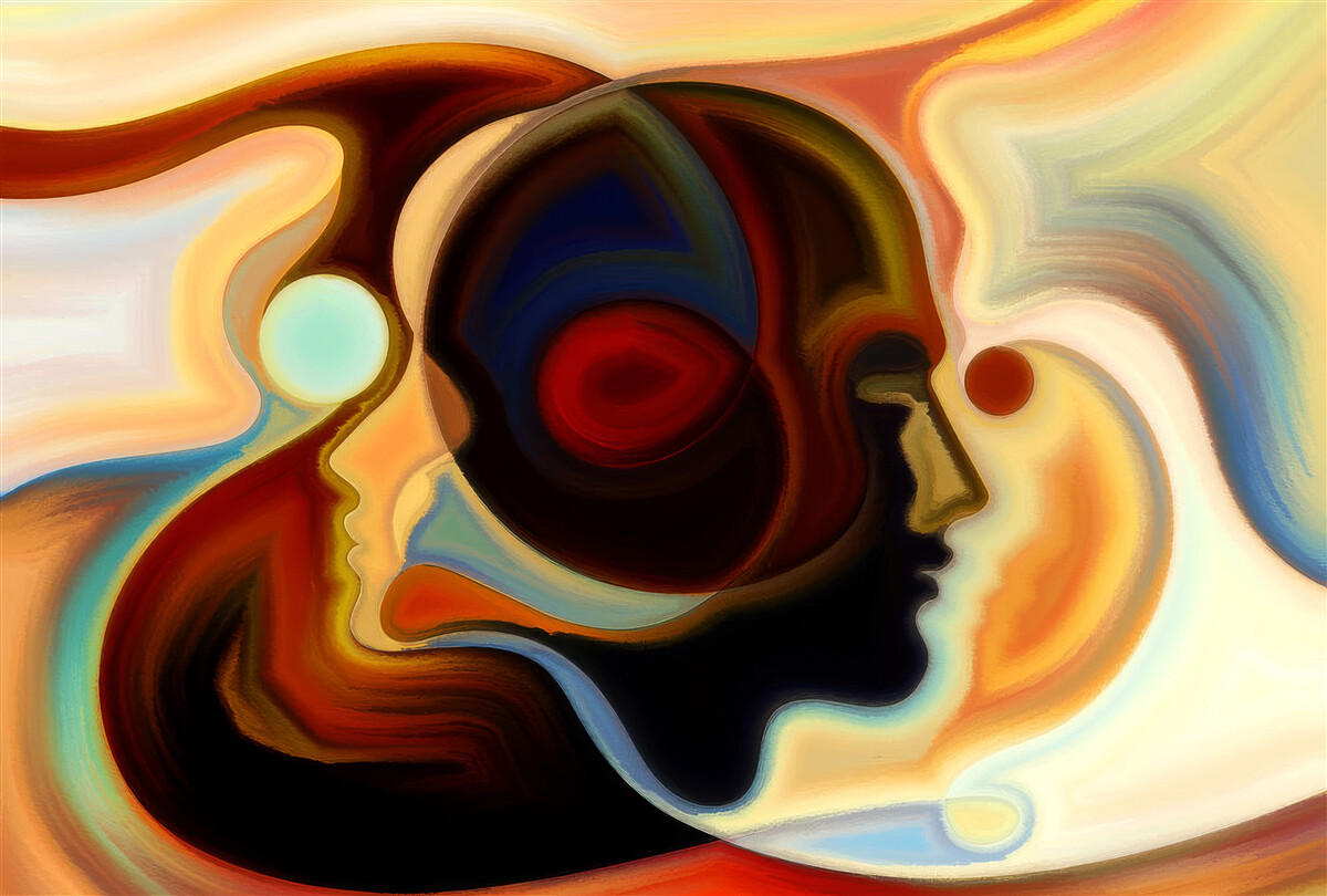 Fotobehang heldere beelden van een jonge man en een meisje