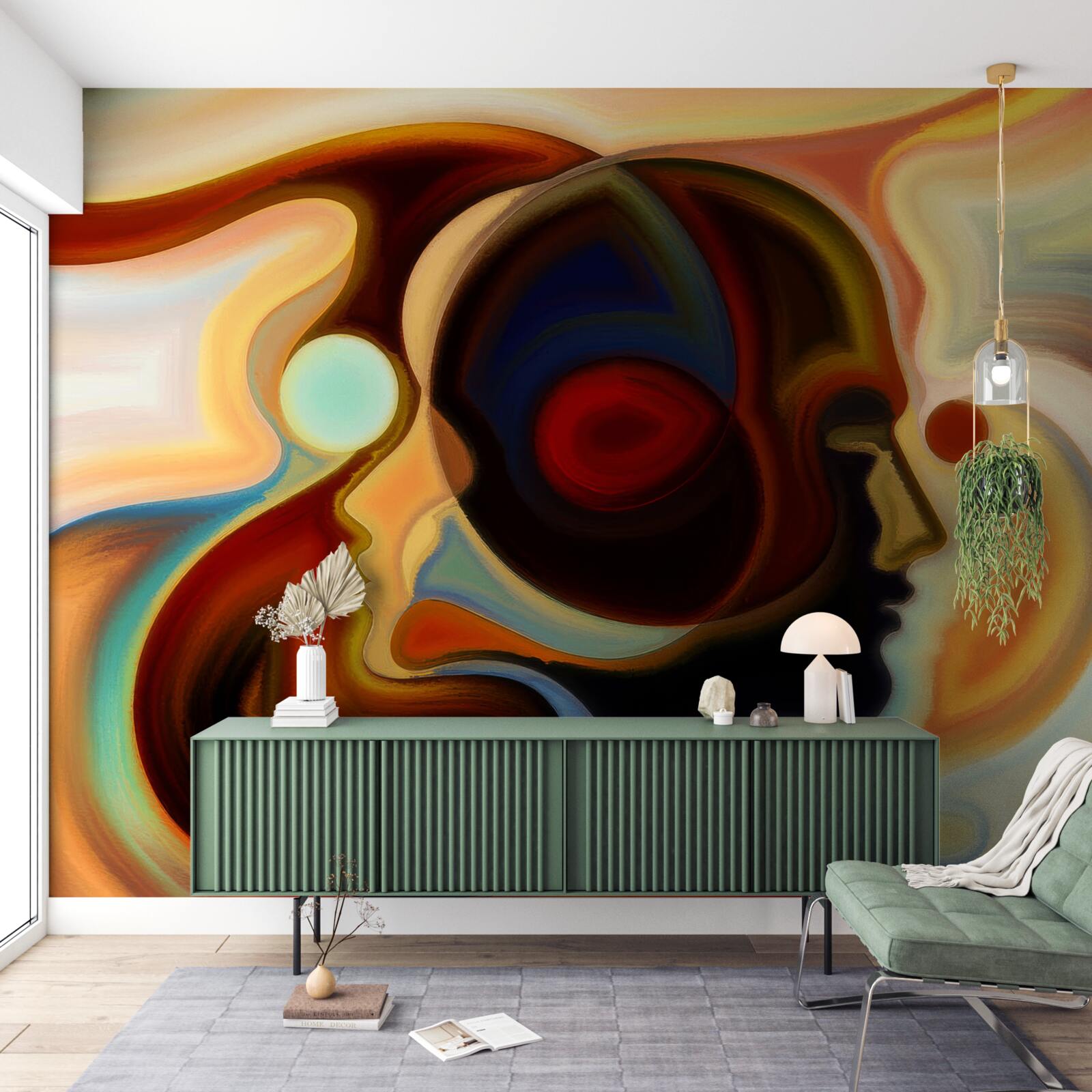 Fotobehang heldere beelden van een jonge man en een meisje