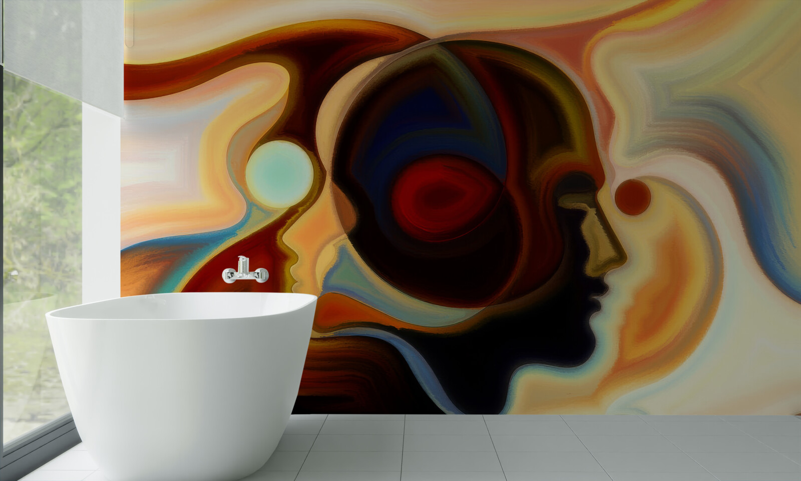 Fotobehang heldere beelden van een jonge man en een meisje