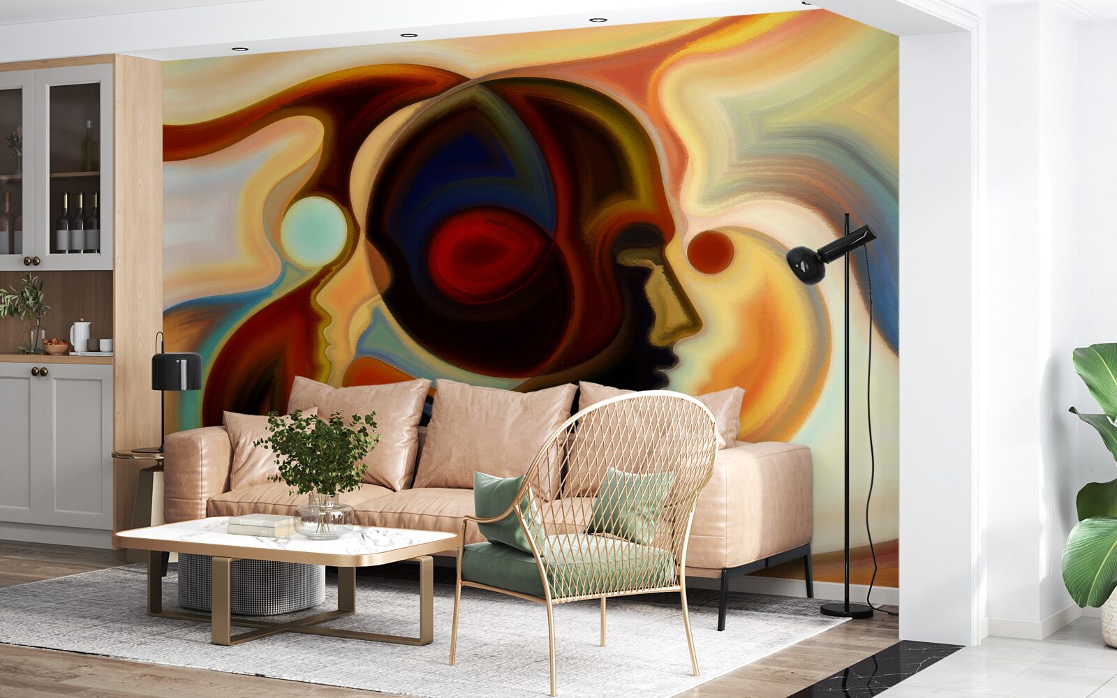 Fotobehang heldere beelden van een jonge man en een meisje