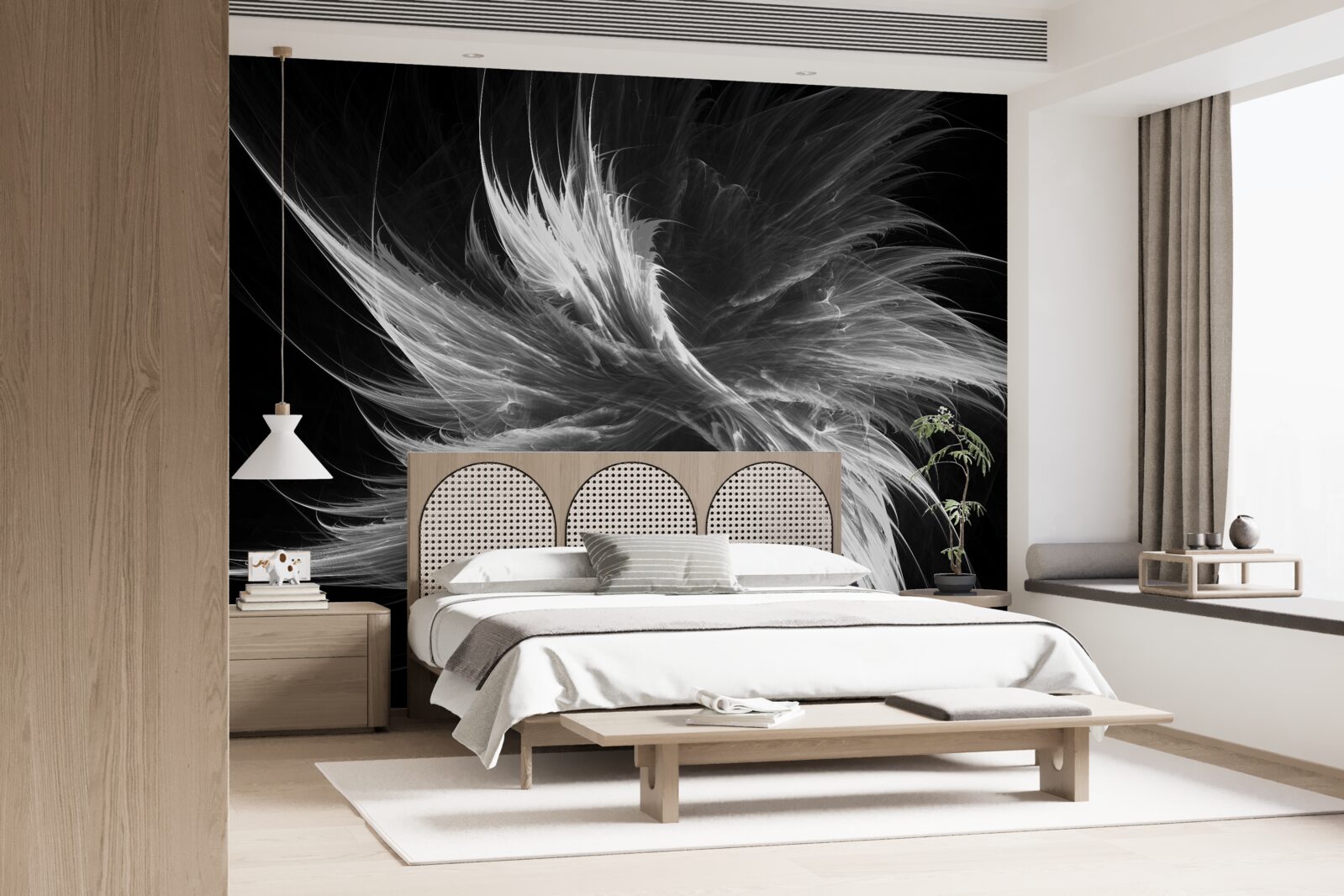 Fotobehang zwarte achtergrond met oogverblindende vlekken