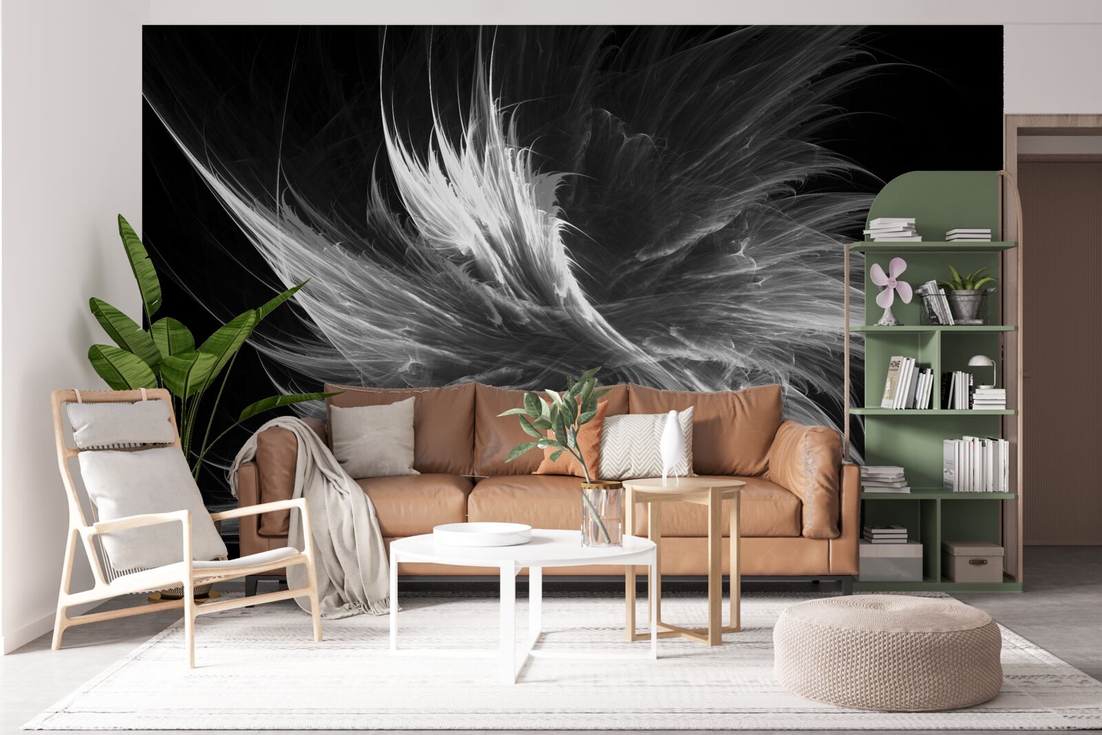 Fotobehang zwarte achtergrond met oogverblindende vlekken