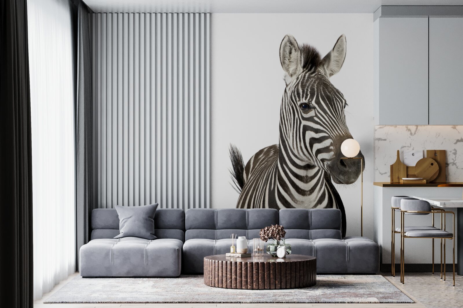 Fotobehang afbeelding van een zebra