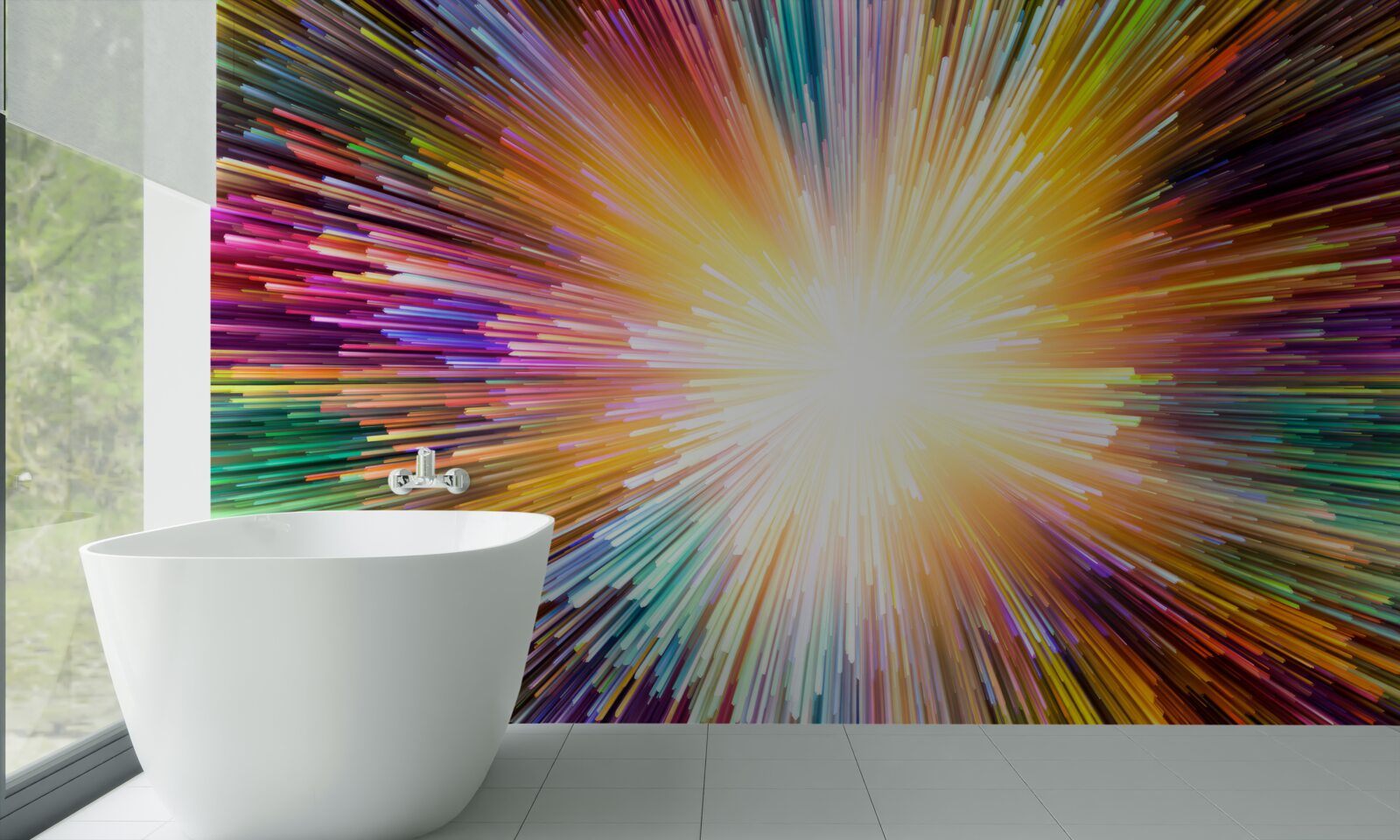 Fotobehang heldere flitsen in verschillende kleuren