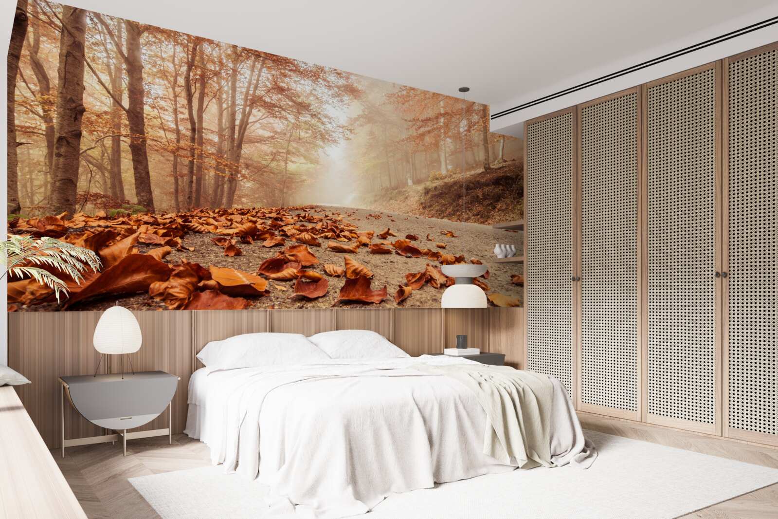 Fotobehang de bladeren liggen als een gouden tapijt