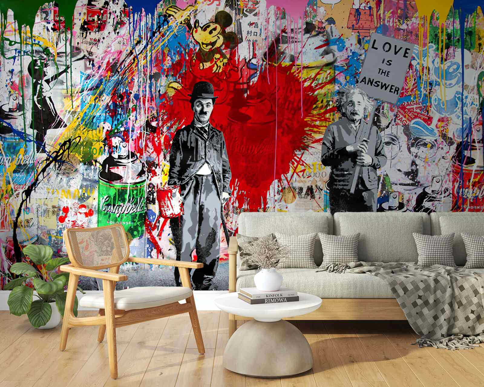 Fotobehang charlie chaplin en einstein