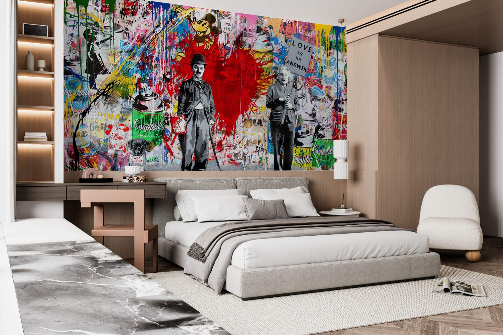 Fotobehang charlie chaplin en einstein