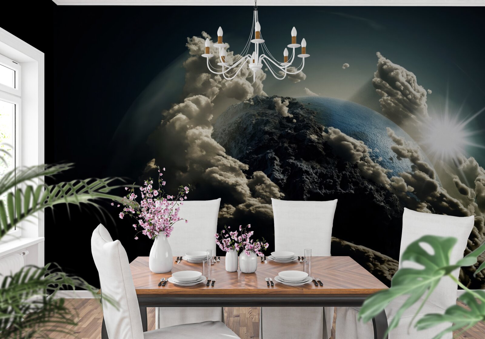 Fotobehang wolken omringen de aarde