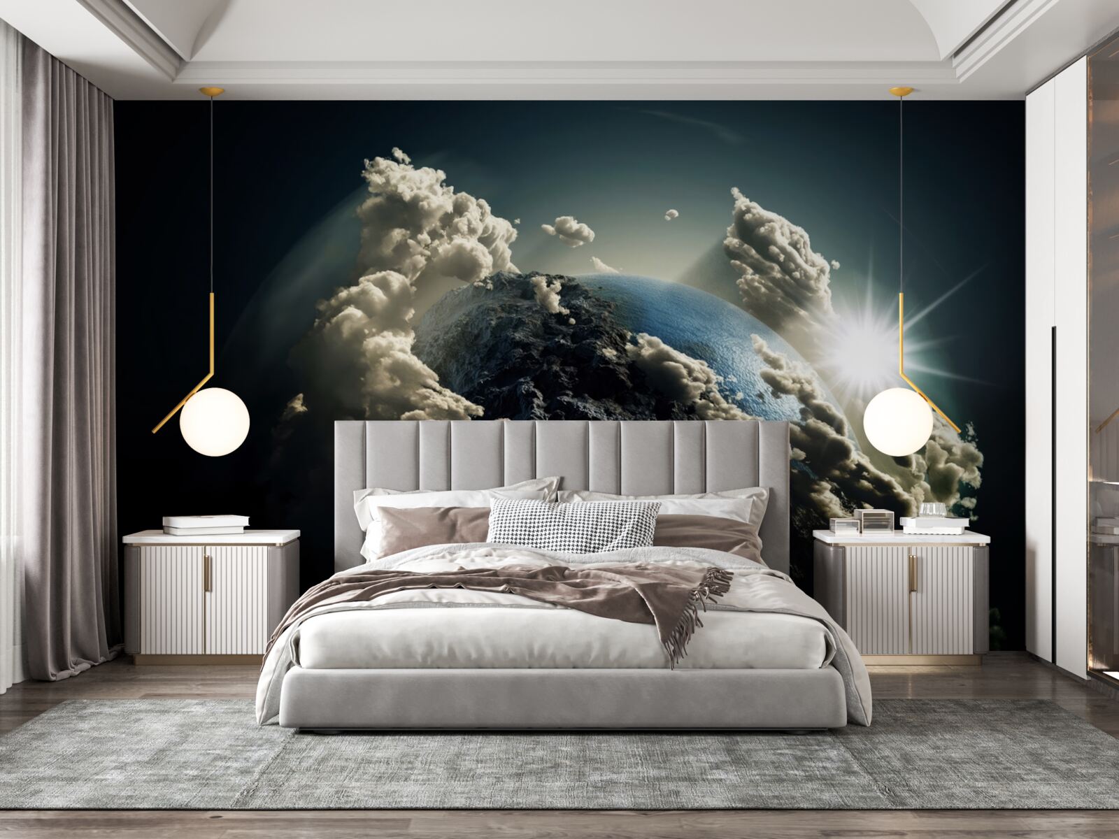 Fotobehang wolken omringen de aarde