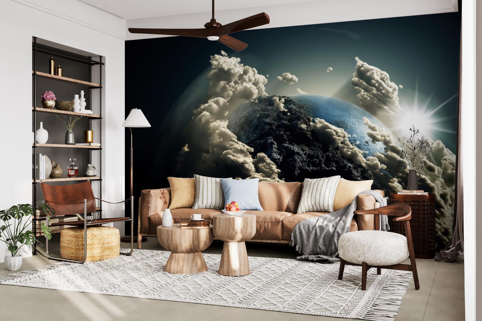 Fotobehang wolken omringen de aarde