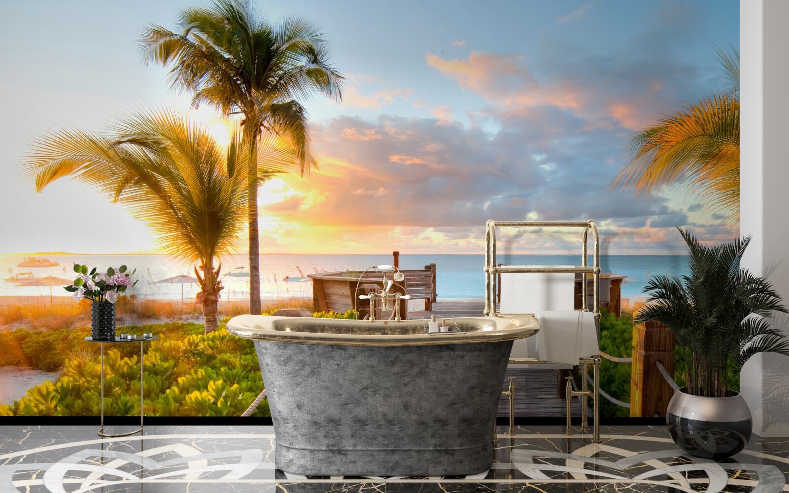 Fotobehang doorgang naar zee