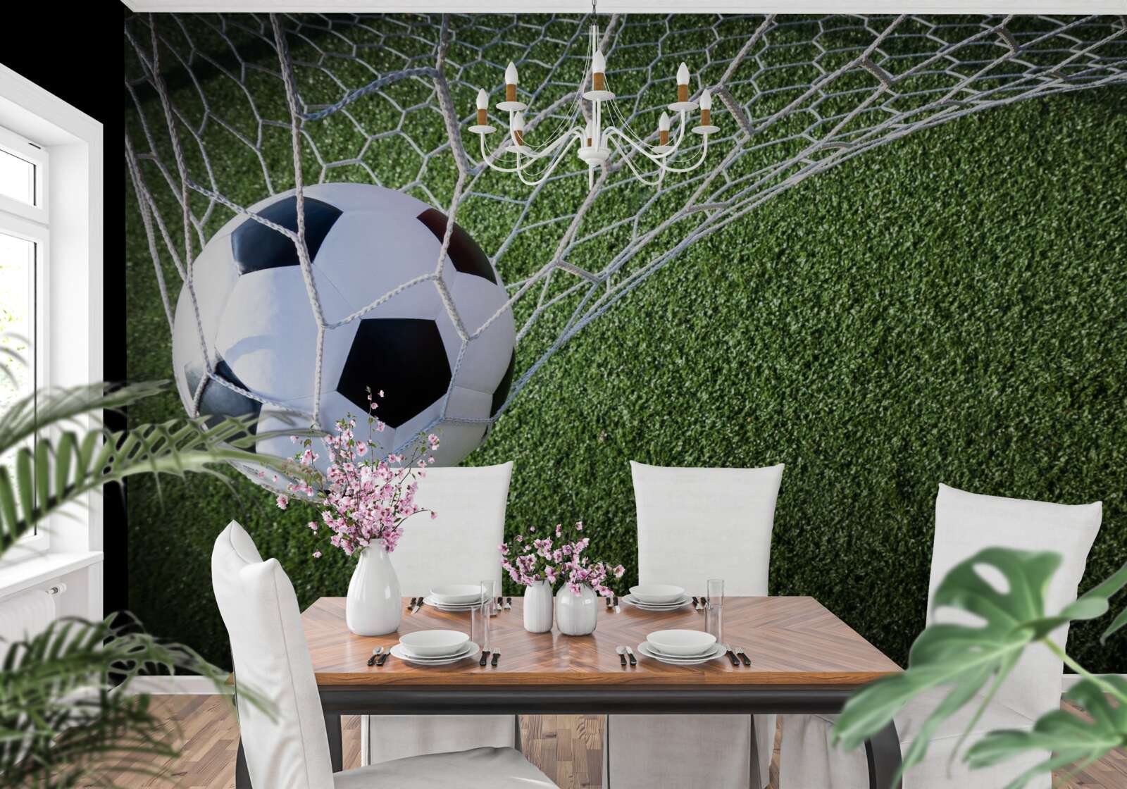 Fotobehang bal in doel