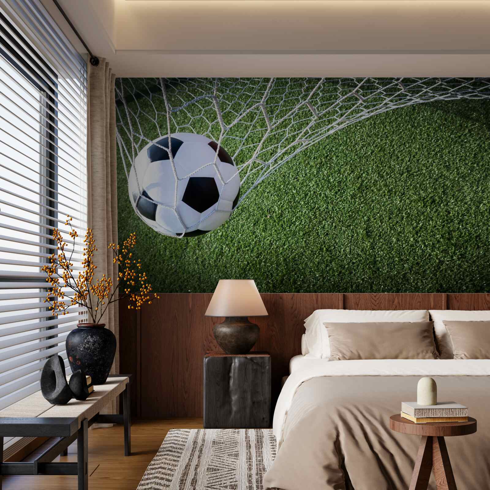 Fotobehang bal in doel