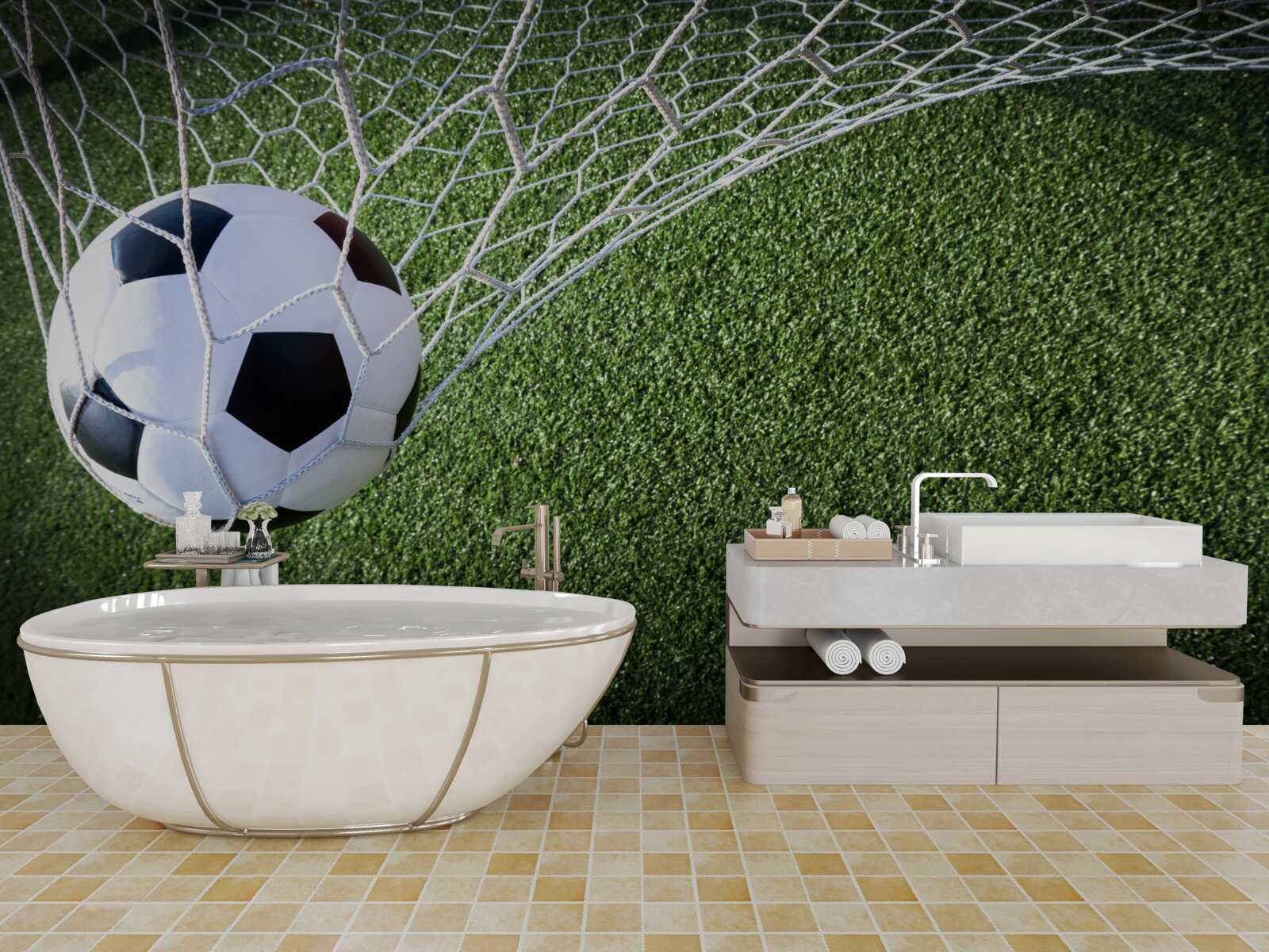 Fotobehang bal in doel