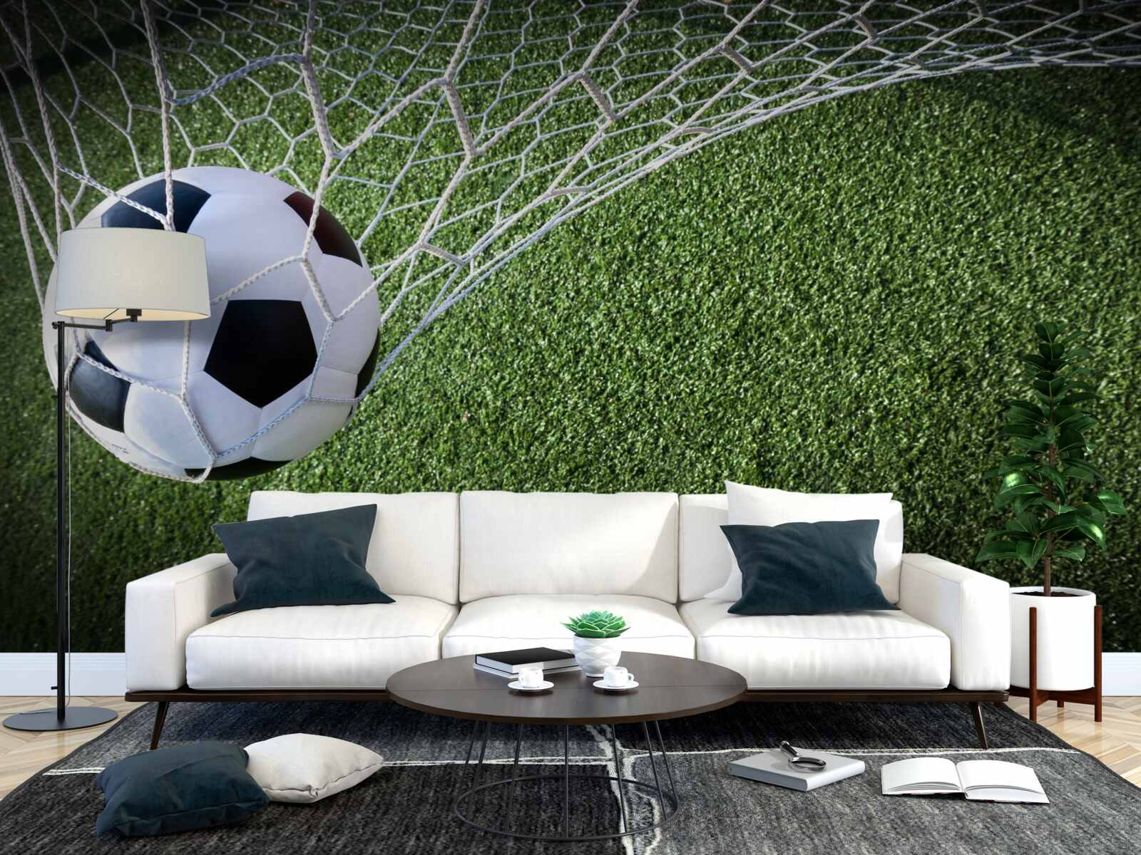 Fotobehang bal in doel