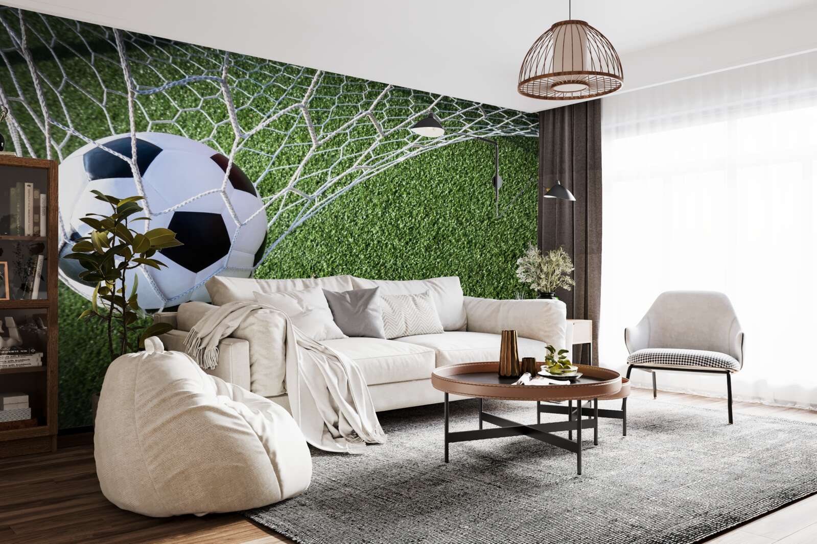 Fotobehang bal in doel