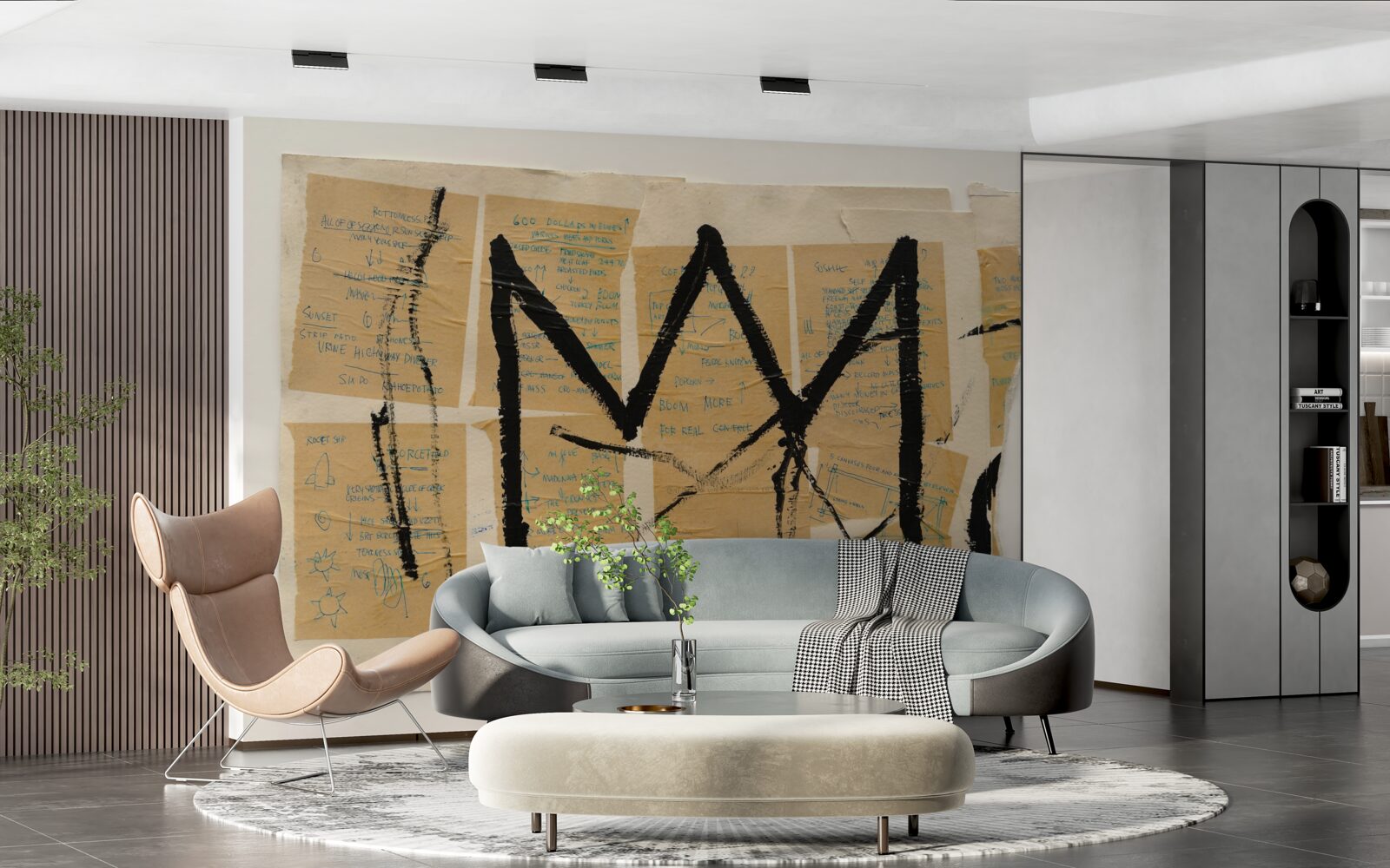 Fotobehang zwarte kroon afgebeeld op bankbiljetten