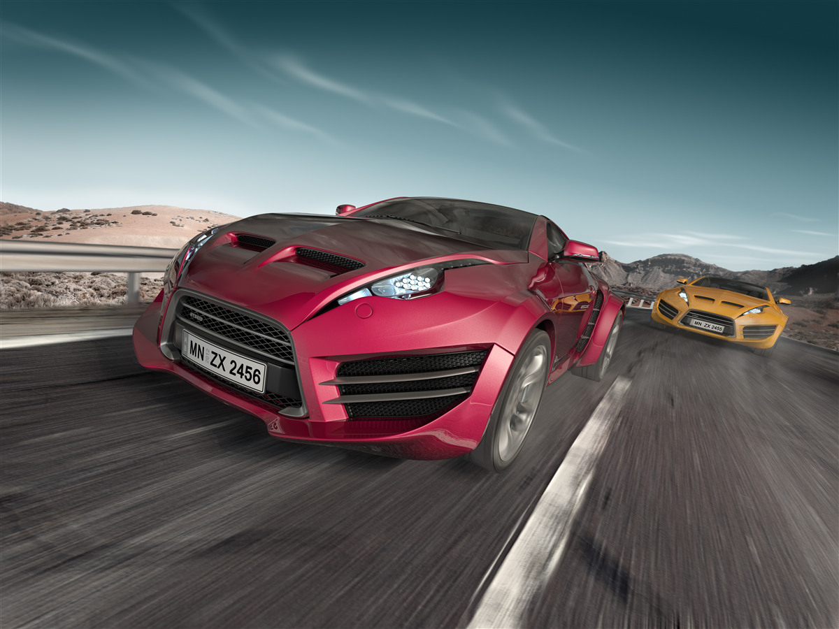 Fotobehang luxe auto wedstrijden