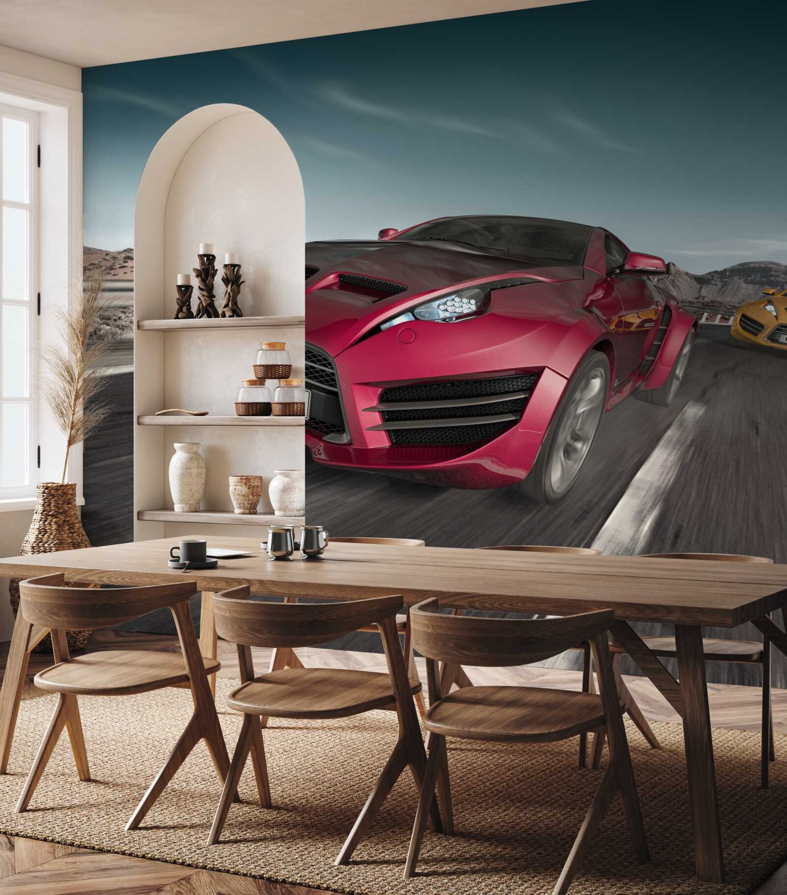 Fotobehang luxe auto wedstrijden