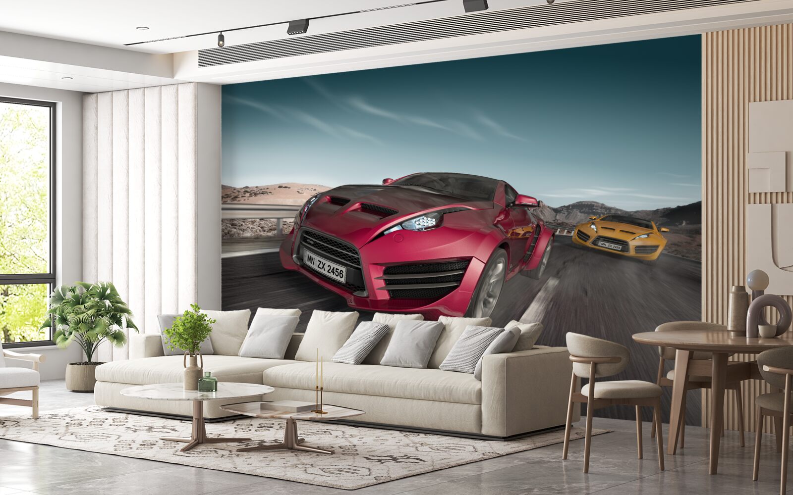 Fotobehang luxe auto wedstrijden