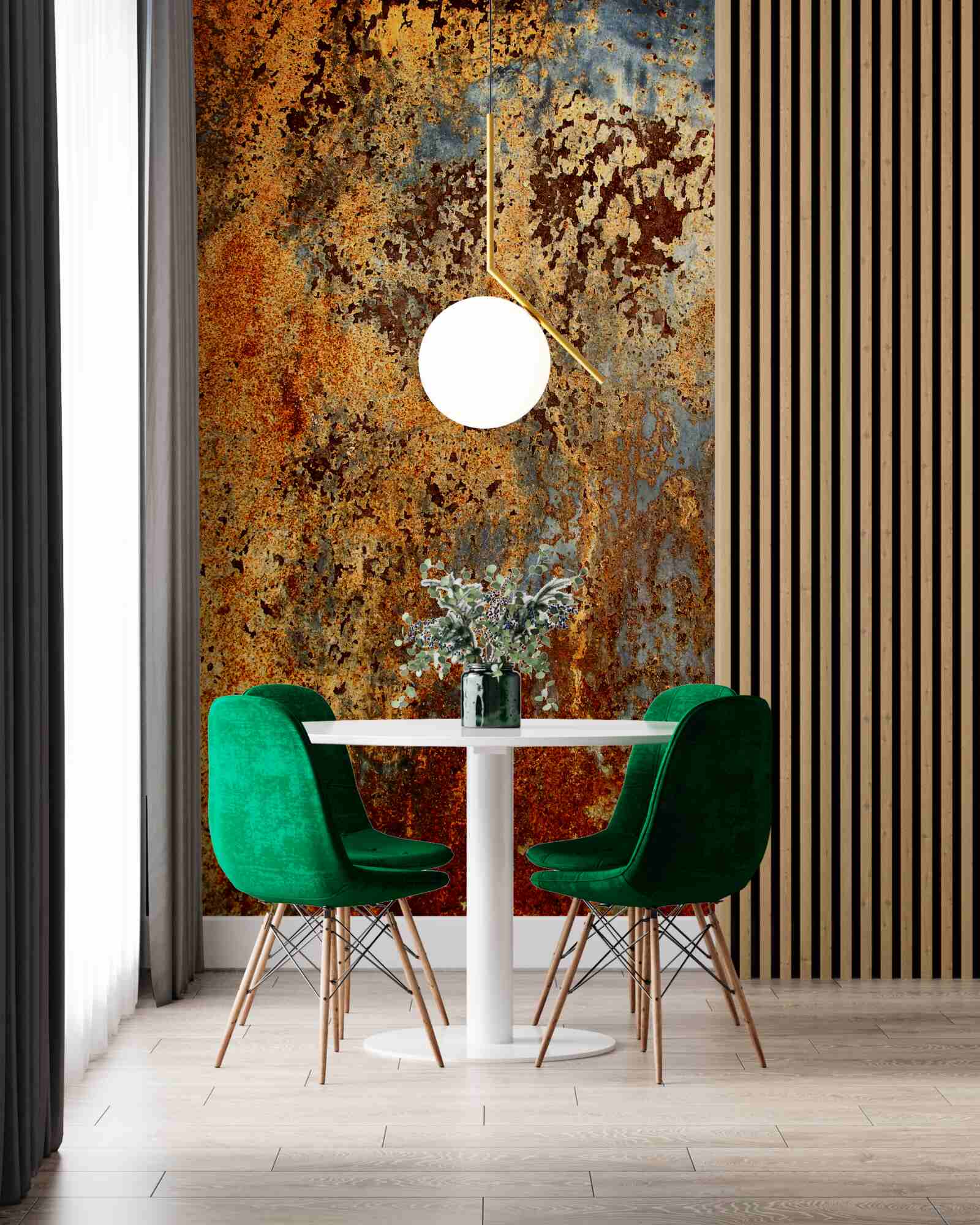 Fotobehang een gouden tint, alsof ze in water drijft