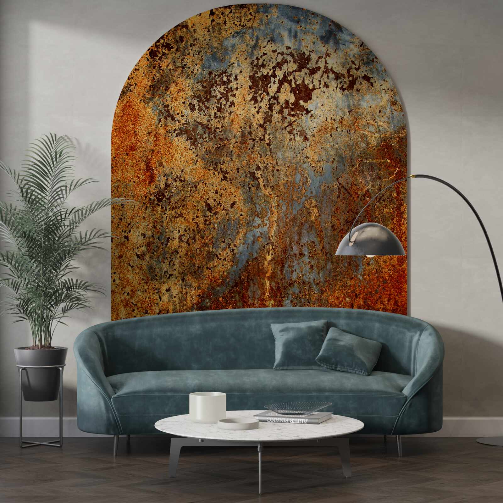 Fotobehang een gouden tint, alsof ze in water drijft